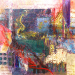 Paris, Paris! 
Nesem Vam Noviny in Red/Green
Mixed media 24"x24"